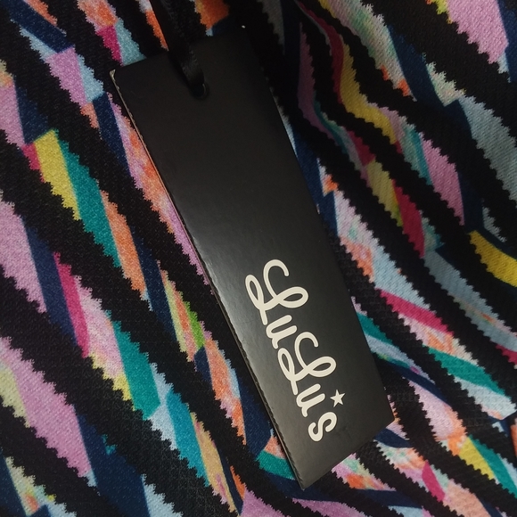 Lulu's Kaleidoscope Rainbow Stripe Dress NWT - Picture 5 of 5